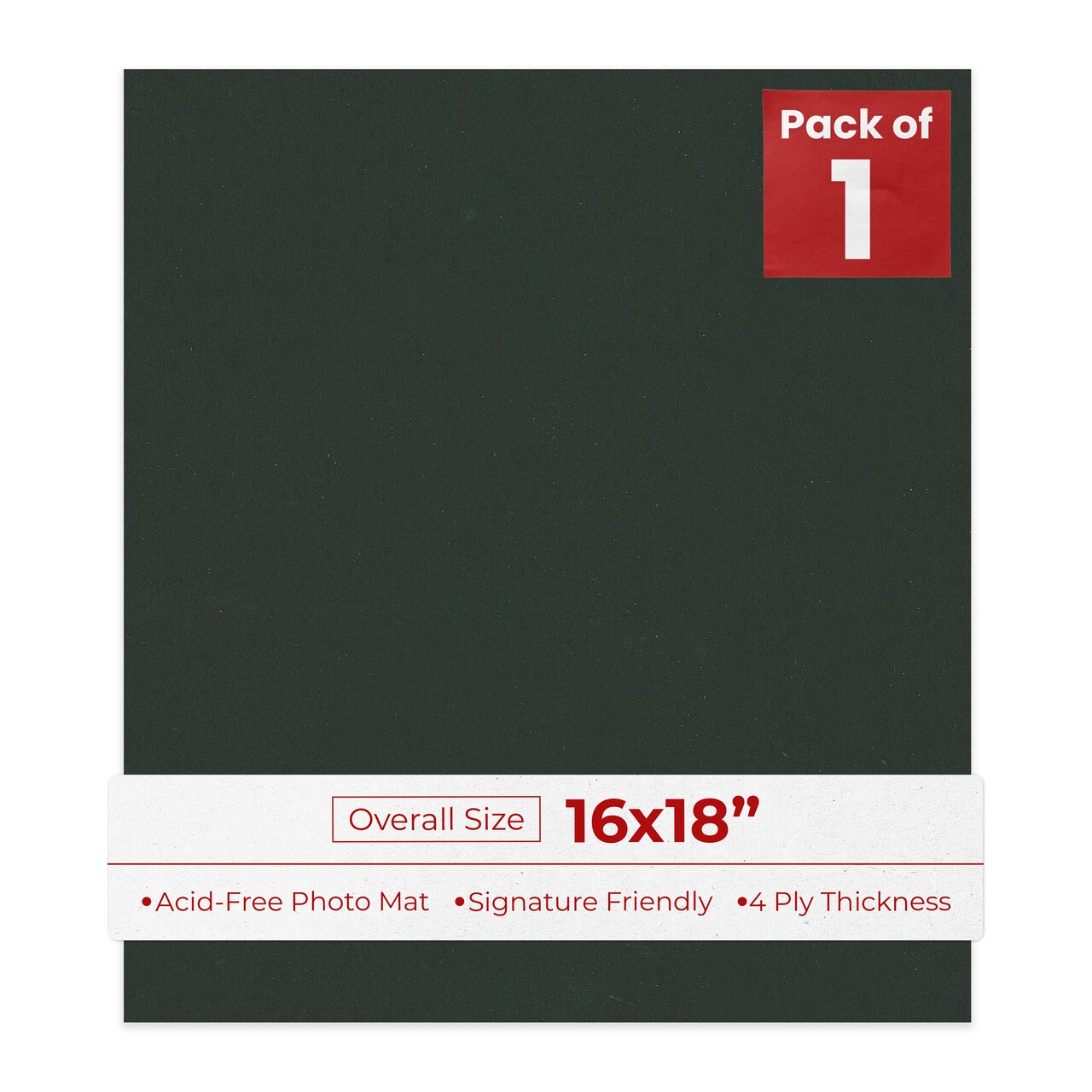 Textured Black 16x18 Uncut Mat Board - Blank Sheets, No Opening